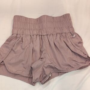 Free People Movement The Way Home Shorts Satin Color Mauve Size  Medium Like New